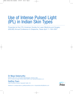 Use of Intense Pulsed Light (IPL) in Indian Skin Types