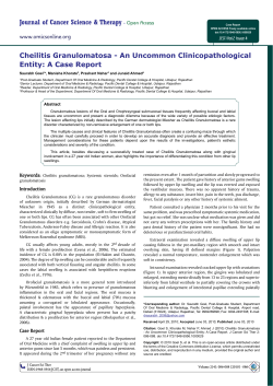 Journal of Cancer Science &amp; Therapy Entity: A Case Report