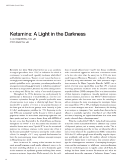 Ketamine A Light in the Darkness :