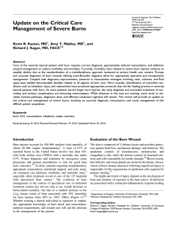 Update on the Critical Care Management of Severe Burns
