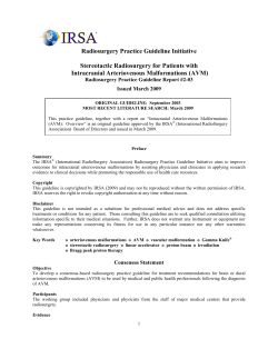 Radiosurgery Practice Guideline Initiative  Stereotactic Radiosurgery for Patients with