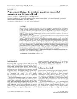Pegvisomant therapy in pituitary gigantism: successful treatment in a 12-year-old girl