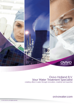Ovivo Holland B.V. Your Water Treatment Specialist ovivowater.com