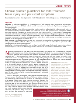 Clinical practice guidelines for mild traumatic brain injury and persistent symptoms Abstract
