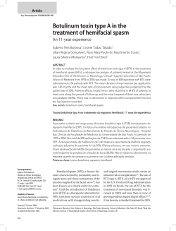 Botulinum toxin type A in the treatment of hemifacial spasm Article
