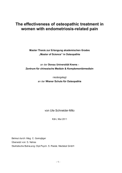 The effectiveness of osteopathic treatment in women with endometriosis-related pain