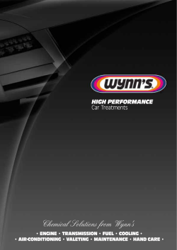 Chemical Solutions from Wynn's HIGH PERFORMANCE Car Treatments