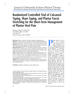 Randomized Controlled Trial of Calcaneal Taping, Sham Taping, and Plantar Fascia