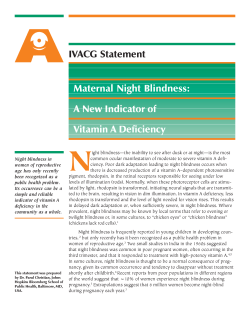 N IVACG Statement Maternal Night Blindness: A New Indicator of