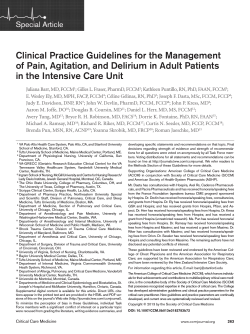 Clinical Practice Guidelines for the Management in the Intensive Care Unit