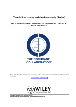 Vitamin B for treating peripheral neuropathy (Review)