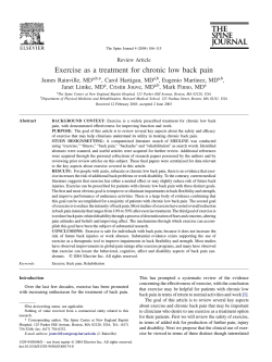 Exercise as a treatment for chronic low back pain *, James ,