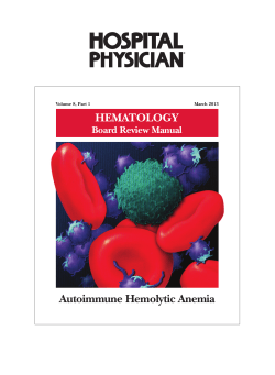 HEMATOLOGY Autoimmune Hemolytic Anemia Board Review Manual Volume 8, Part 1