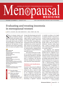 Evaluating and treating insomnia in menopausal women