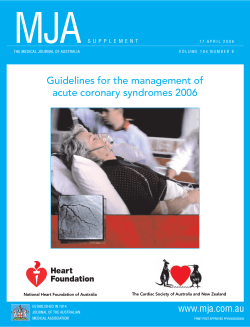 MJA Guidelines for the management of acute coronary syndromes 2006 www.mja.com.au