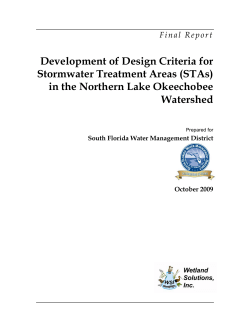 Development of Design Criteria for Stormwater Treatment Areas (STAs) Watershed