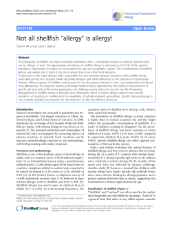 “allergy” is allergy! Not all shellfish R E V I E W