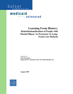 kaiser medicaid uninsured Learning From History: