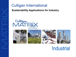 Culligan International Sustainability Applications for Industry