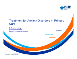 Treatment for Anxiety Disorders in Primary Care Education Clinical Care