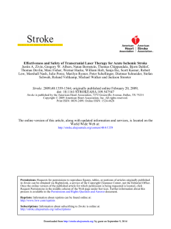 Justin A. Zivin, Gregory W. Albers, Natan Bornstein, Thomas Chippendale, Bjorn... Thomas Devlin, Marc Fisher, Werner Hacke, William Holt, Sanja Ilic, Scott... Effectiveness and Safety of Transcranial Laser Therapy for Acute Ischemic Stroke