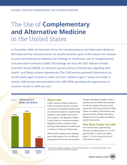 Complementary and Alternative Medicine The Use of in the United States