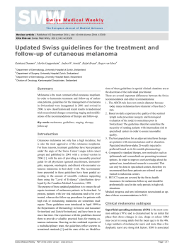 Updated Swiss guidelines for the treatment and follow-up of cutaneous melanoma