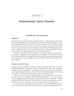 Posttraumatic Stress Disorder C H A P T E R 6 Symptoms