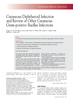 Cutaneous Diphtheroid Infection and Review of Other Cutaneous Bacillus C