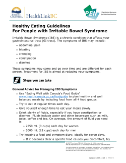 Healthy Eating Guidelines For People with Irritable Bowel Syndrome
