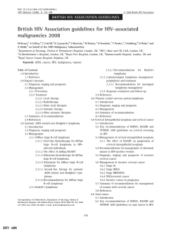 British HIV Association guidelines for HIV-associated malignancies 2008 BRITISH HIV ASSOCIATION GUIDELINES