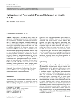 Epidemiology of Neuropathic Pain and Its Impact on Quality of Life