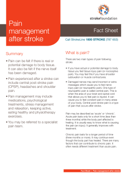 Pain management after	stroke Fact	Sheet