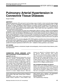 Pulmonary Arterial Hypertension in Connective Tissue Diseases REVIEW ARTICLE Shunji Yoshida