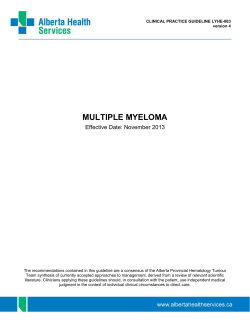 MULTIPLE MYELOMA Effective Date: November 2013