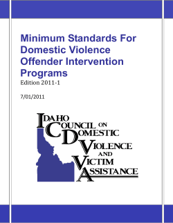 Minimum Standards For Domestic Violence Offender Intervention