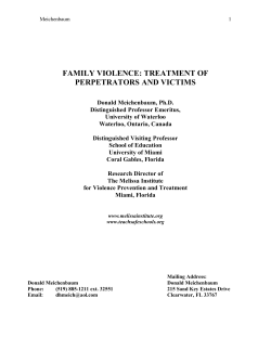 FAMILY VIOLENCE: TREATMENT OF PERPETRATORS AND VICTIMS