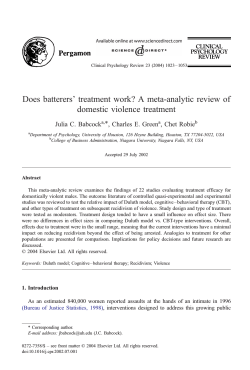 Does batterers’ treatment work? A meta-analytic review of domestic violence treatment