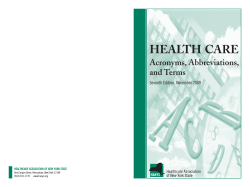HEALTH CARE Acronyms, Abbreviations, and Terms Seventh Edition, November 2008