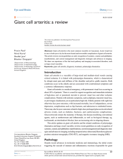 Giant cell arteritis: a review Eye and Brain Dove press