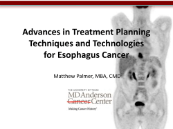Advances in Treatment Planning Techniques and Technologies for Esophagus Cancer