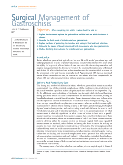 Surgical Management of Gastroschisis Objectives