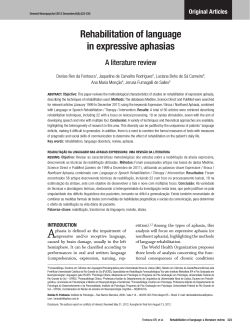 Rehabilitation of language in expressive aphasias A literature review Original Articles