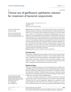 Clinical use of gatifloxacin ophthalmic solution for treatment of bacterial conjunctivitis Dove