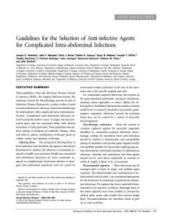 Guidelines for the Selection of Anti-infective Agents for Complicated Intra-abdominal Infections