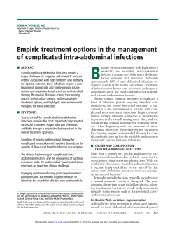 B Empiric treatment options in the management of complicated intra-abdominal infections