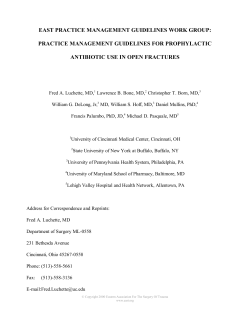 EAST PRACTICE MANAGEMENT GUIDELINES WORK GROUP: PRACTICE MANAGEMENT GUIDELINES FOR PROPHYLACTIC