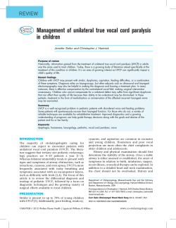 Management of unilateral true vocal cord paralysis in children  C
