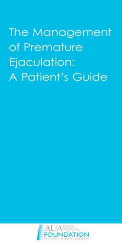 The Management of Premature Ejaculation: A Patient’s Guide