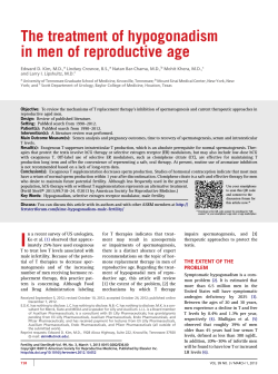 The treatment of hypogonadism in men of reproductive age